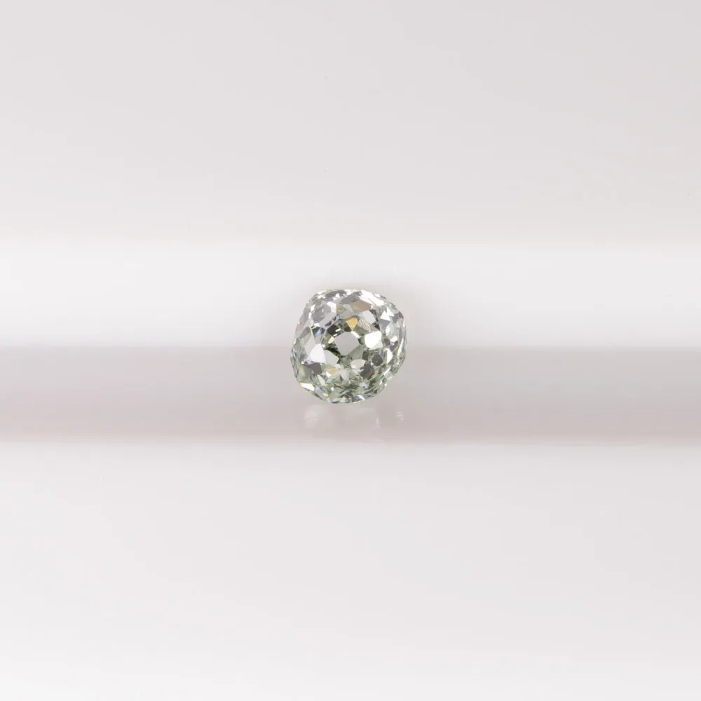 0.12ct GIA CERTIFIED FANCY LIGHT GREEN OLD MINE CUT DIAMOND ANTIQUE CUSHION