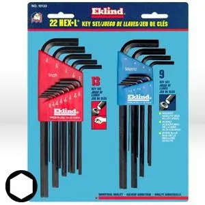 10222 Eklind Hex-L L Shaped Hex Key Set,Hex-L Key Set Combo Pack,10213 & 10609