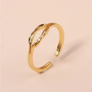 18K Gold Plated Open Ring with Delicate Craftsmanship and Elegant Design