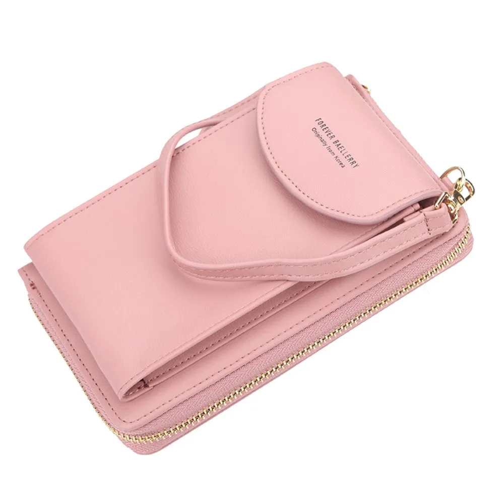 (18x11x4cm) Ladies Leather Shoulder Bag Purse Fashion Crossbody Bag - Light Blue / Gold