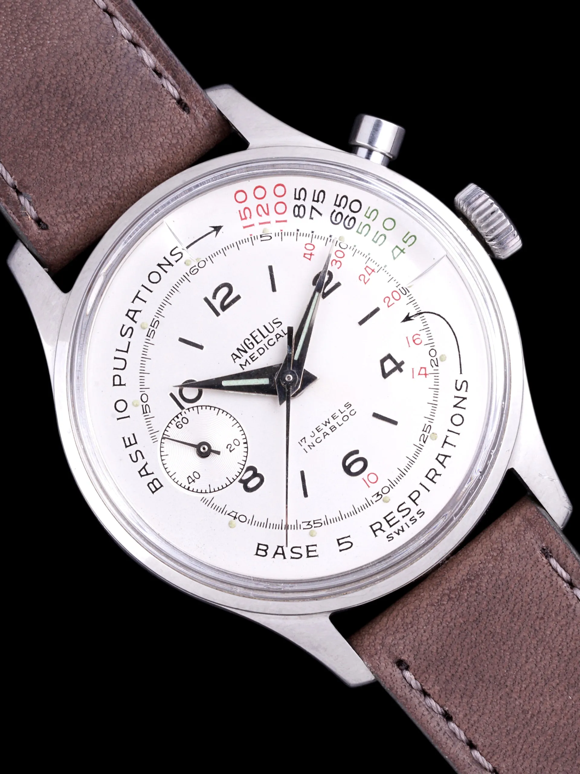 1960s Angelus Medical Mono-Pusher Chronograph