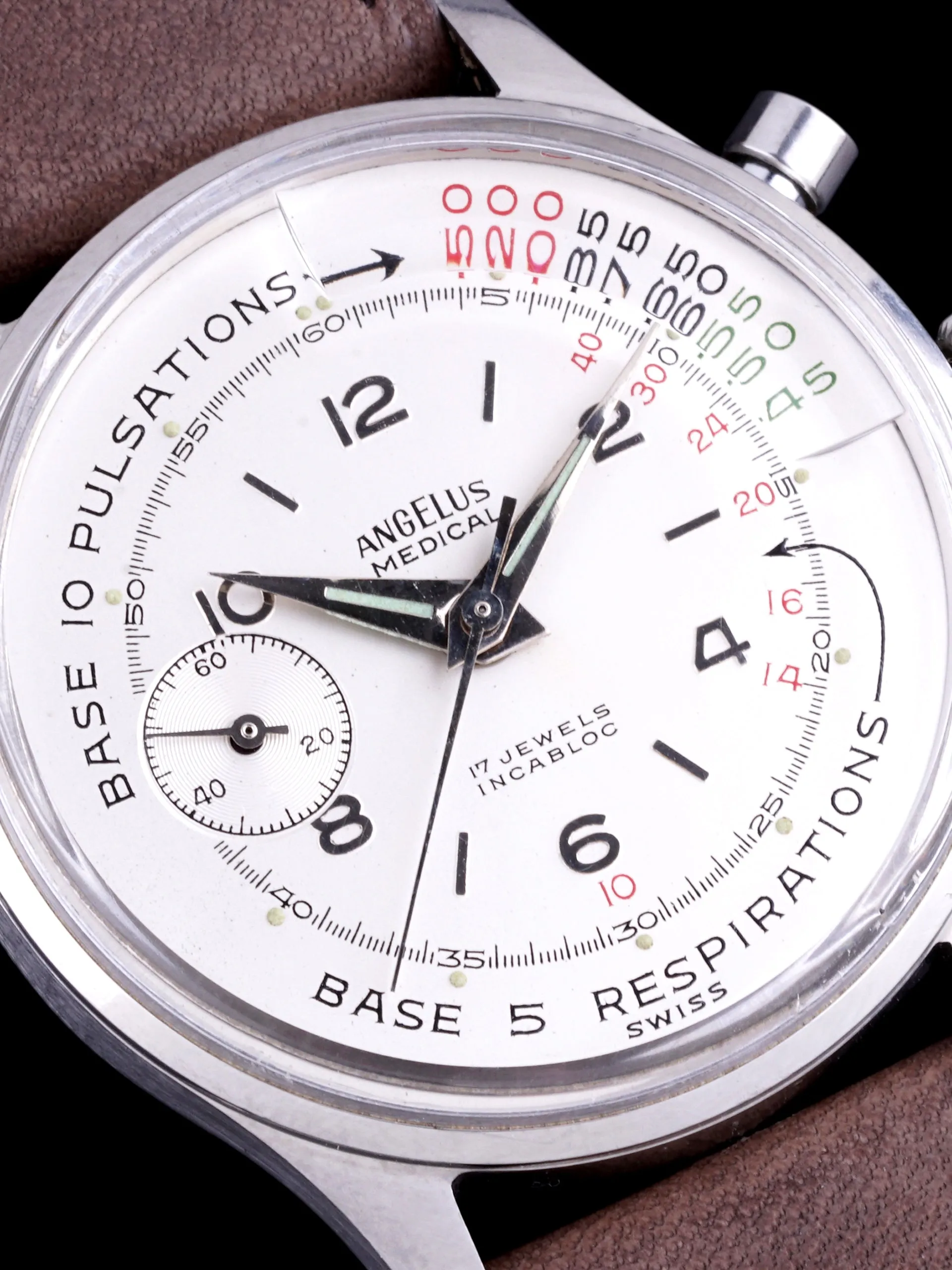 1960s Angelus Medical Mono-Pusher Chronograph