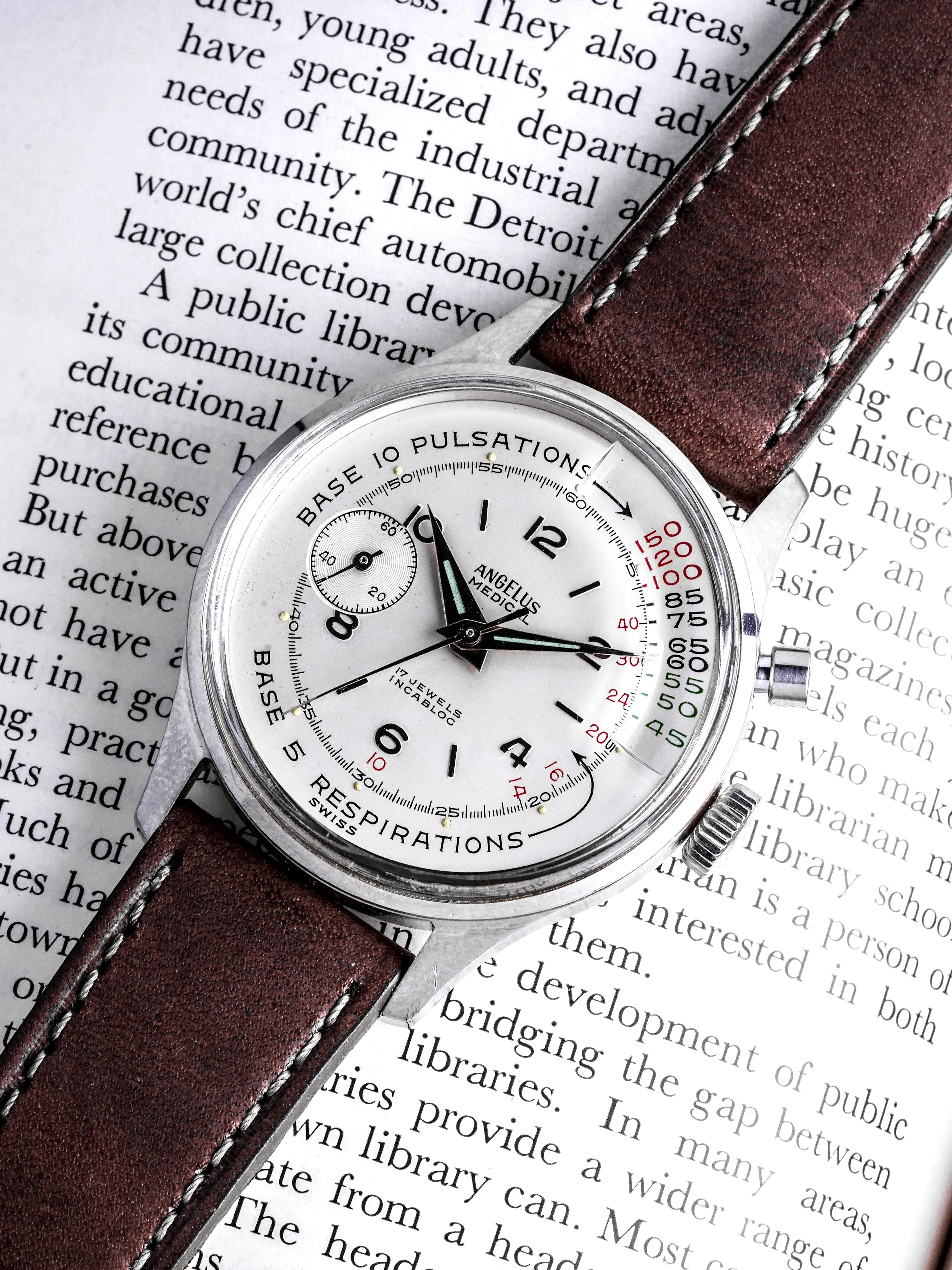 1960s Angelus Medical Mono-Pusher Chronograph