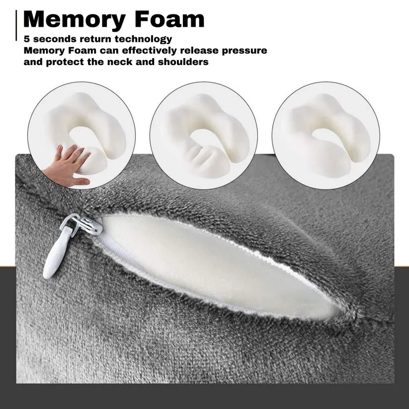 [2-Pack] Maya & Friends Memory Foam Travel Neck Pillow