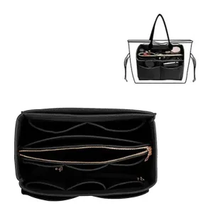 (26x15cm) Fabric Universal Handbag Organizer Bags Storage Insert - Black