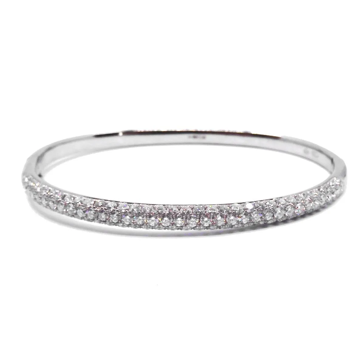 3.44ct Diamond Set Bangle | Pre-Loved | 18K White Gold