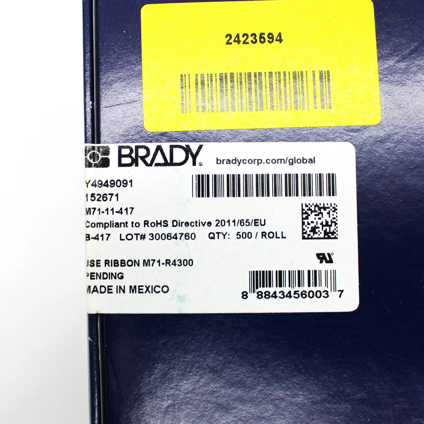 500 Roll of Brady .75"H x .5"W Clear Self-Laminating Vinyl Wire Wraps M71-11-417
