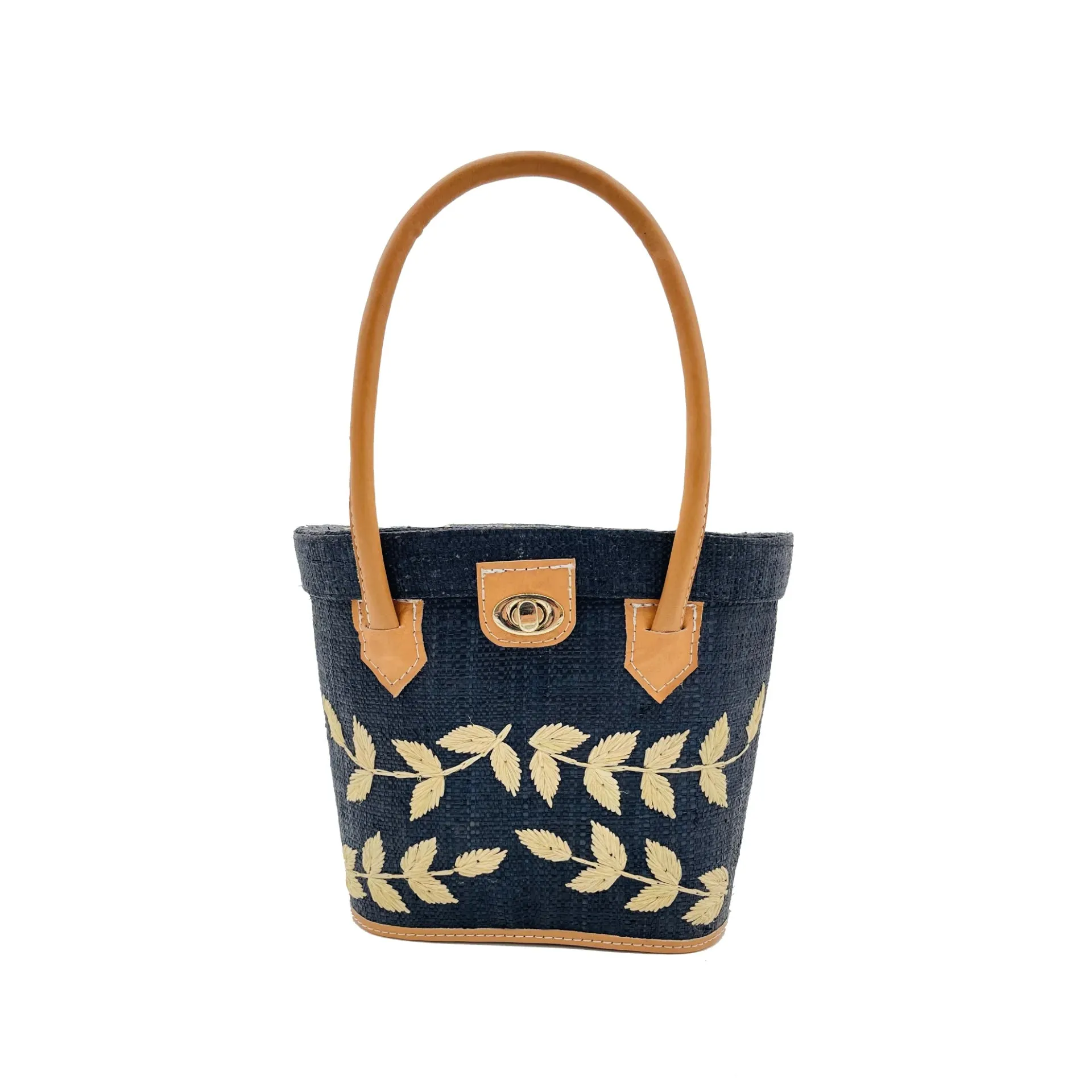 50's straw bucket bag