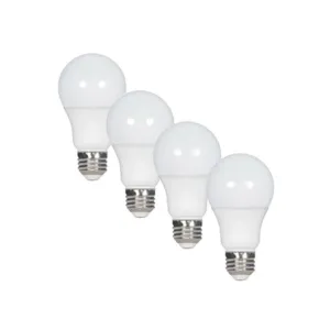 A19 LED Bulb, 60W Equivalent, 10 Watt, 800 Lumens, 5000K, E26 Medium Base, Frosted Finish, Pack Of 4