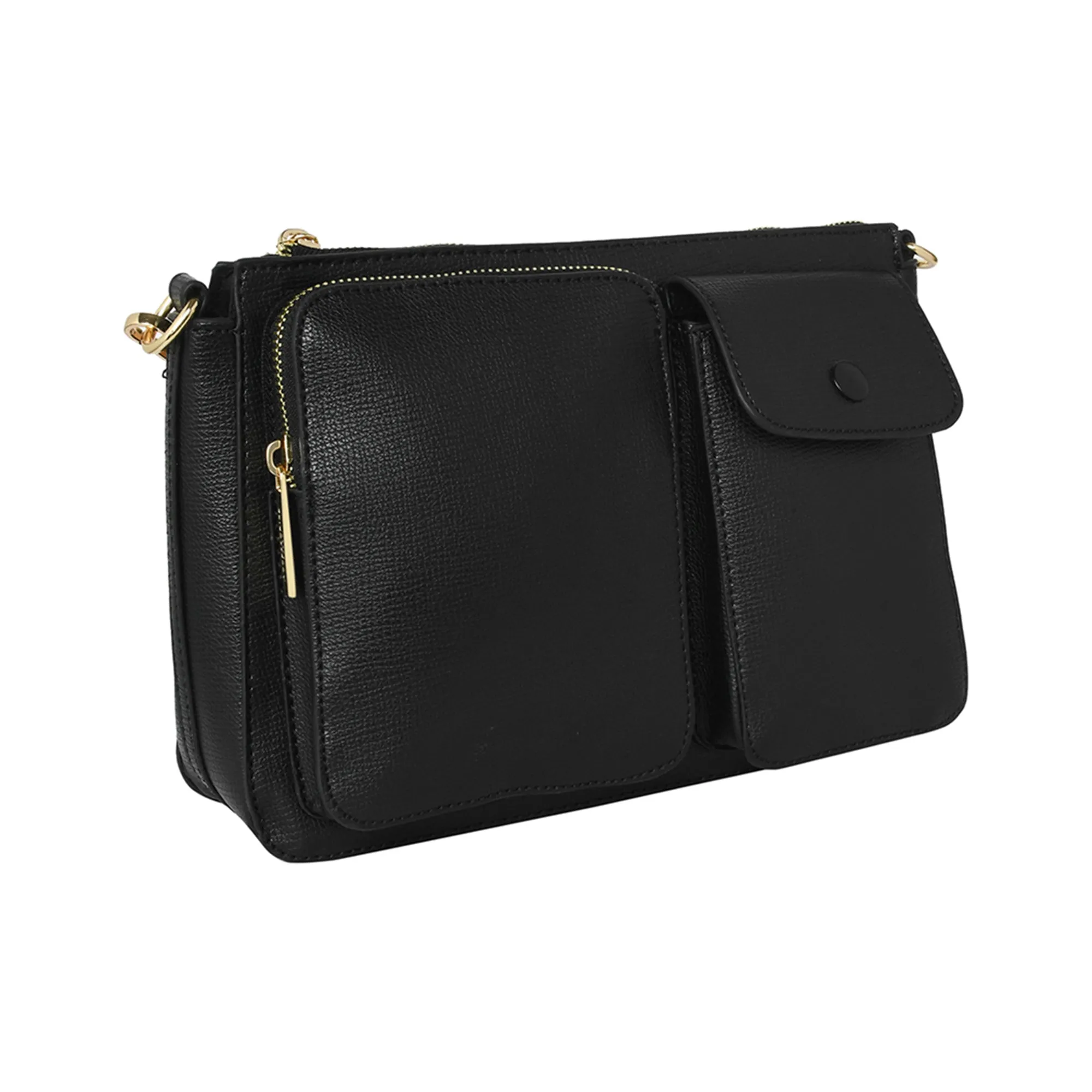 Accessorize London Women's Utility Multi Pocket Adjustable Shoulder Sling Bag