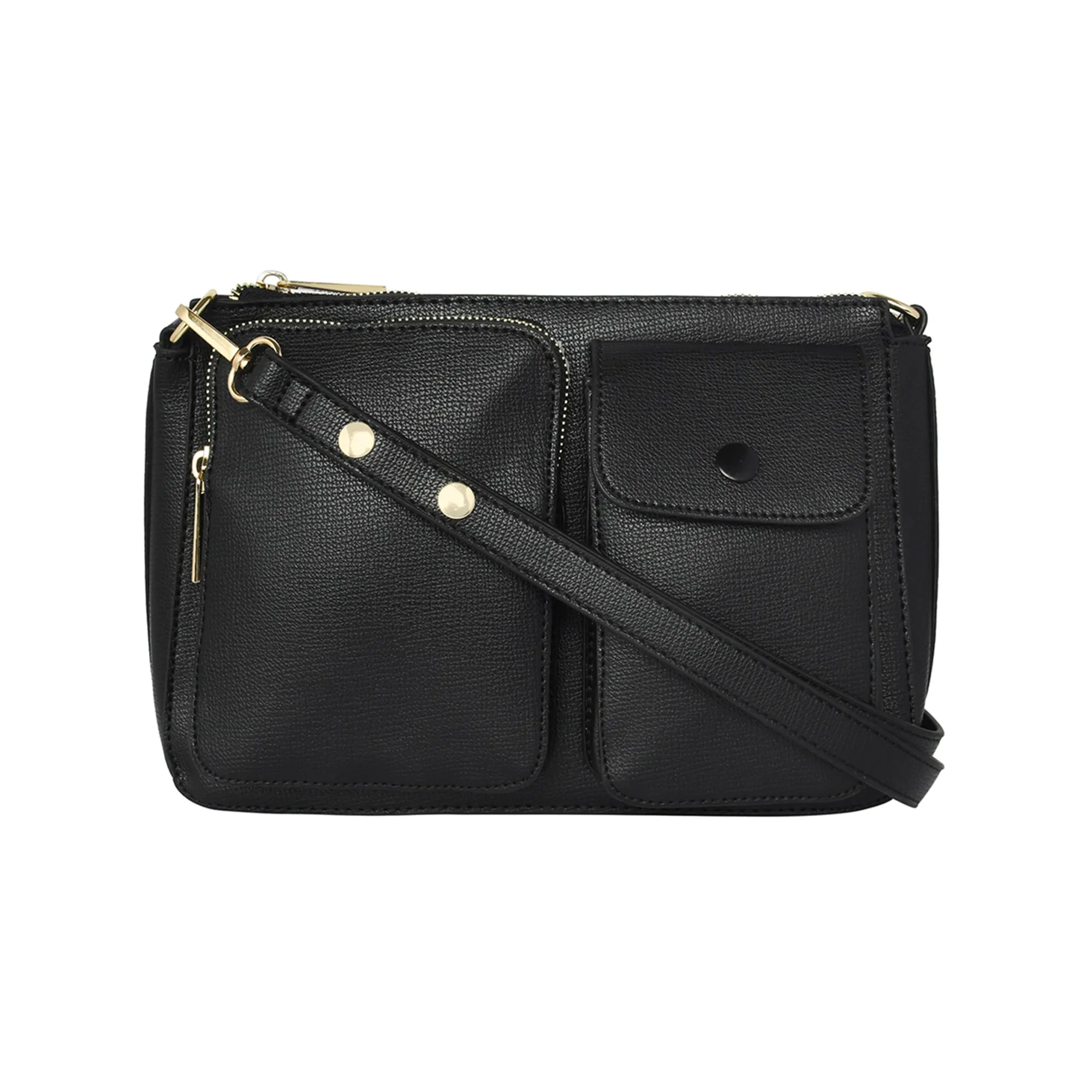 Accessorize London Women's Utility Multi Pocket Adjustable Shoulder Sling Bag