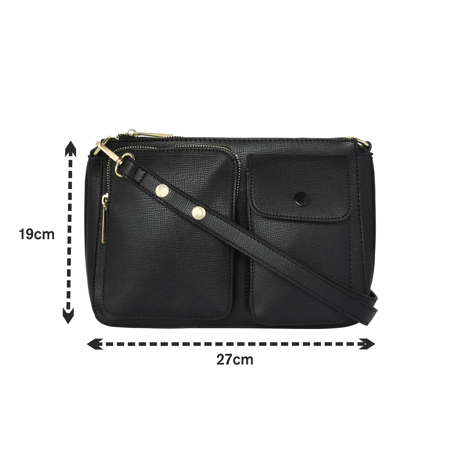 Accessorize London Women's Utility Multi Pocket Adjustable Shoulder Sling Bag