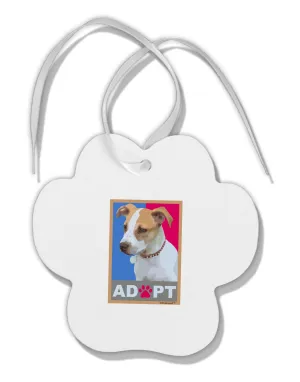 Adopt Cute Puppy Cat Adoption Paw Print Shaped Ornament