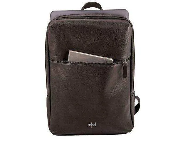 Adpel Torino 15.4 inch Leather  Laptop Backpack - Black