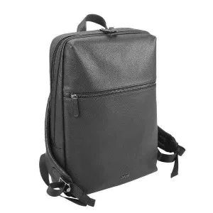 Adpel Torino 15.4 inch Leather  Laptop Backpack - Black