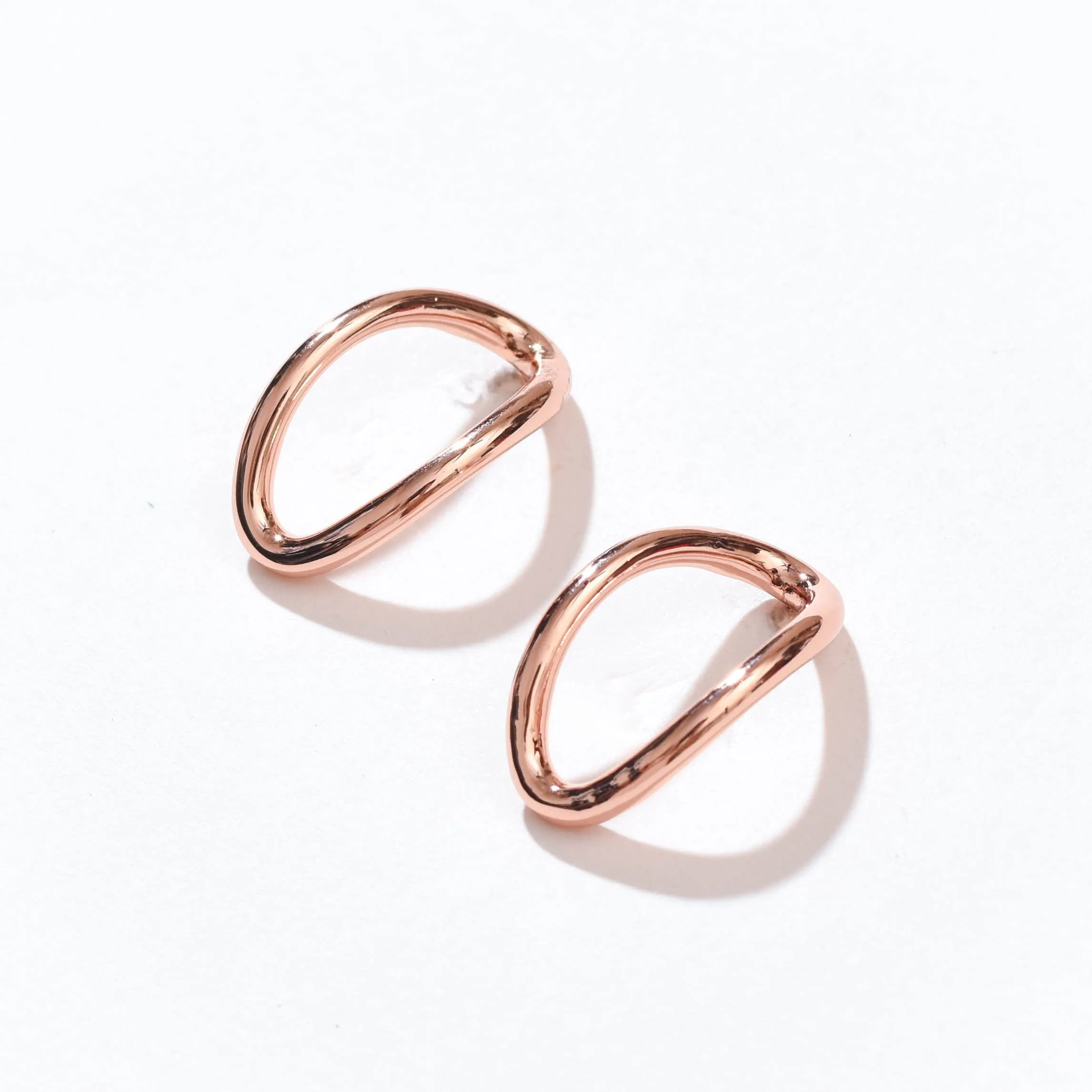 Aiko Hollow Studs | Rose Gold
