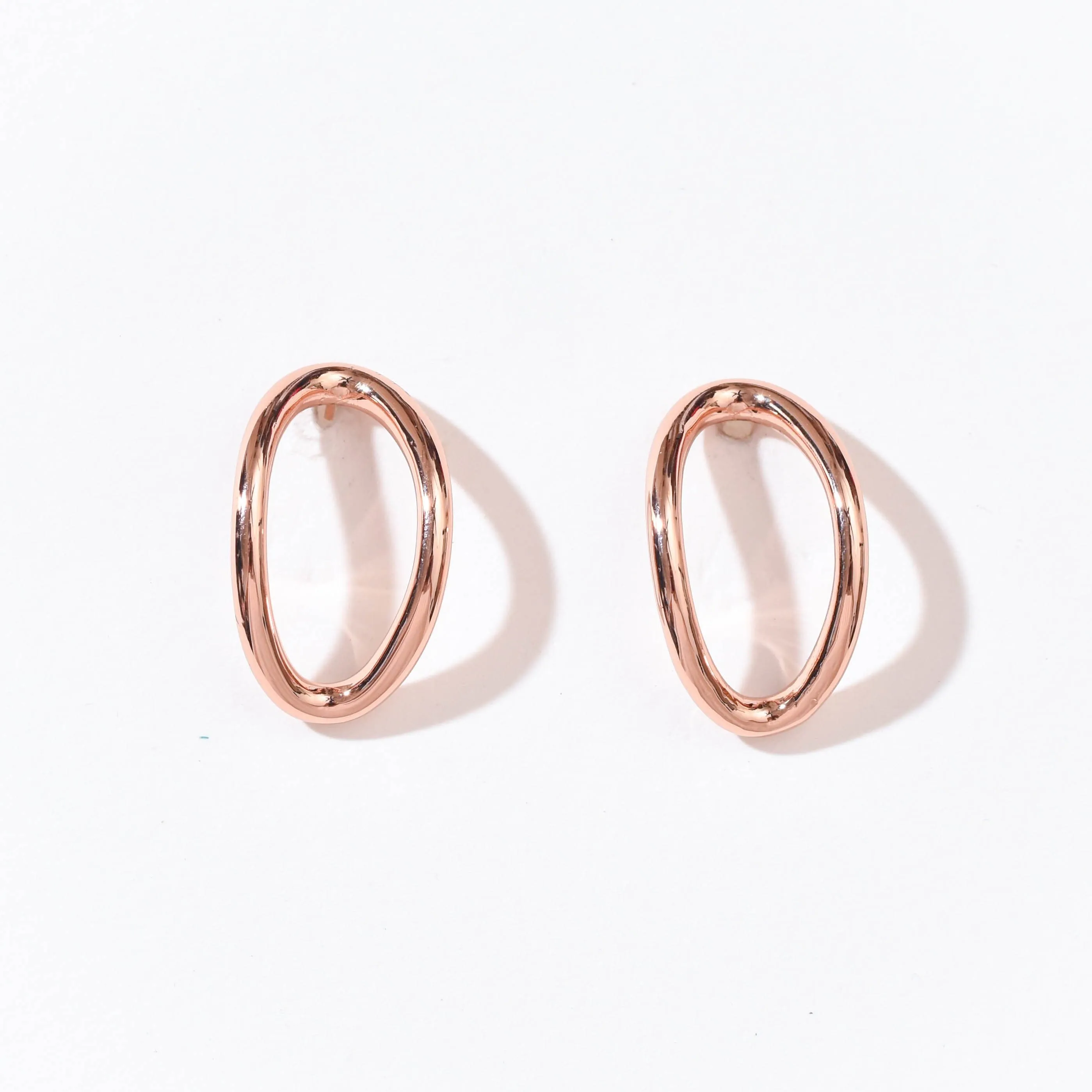 Aiko Hollow Studs | Rose Gold