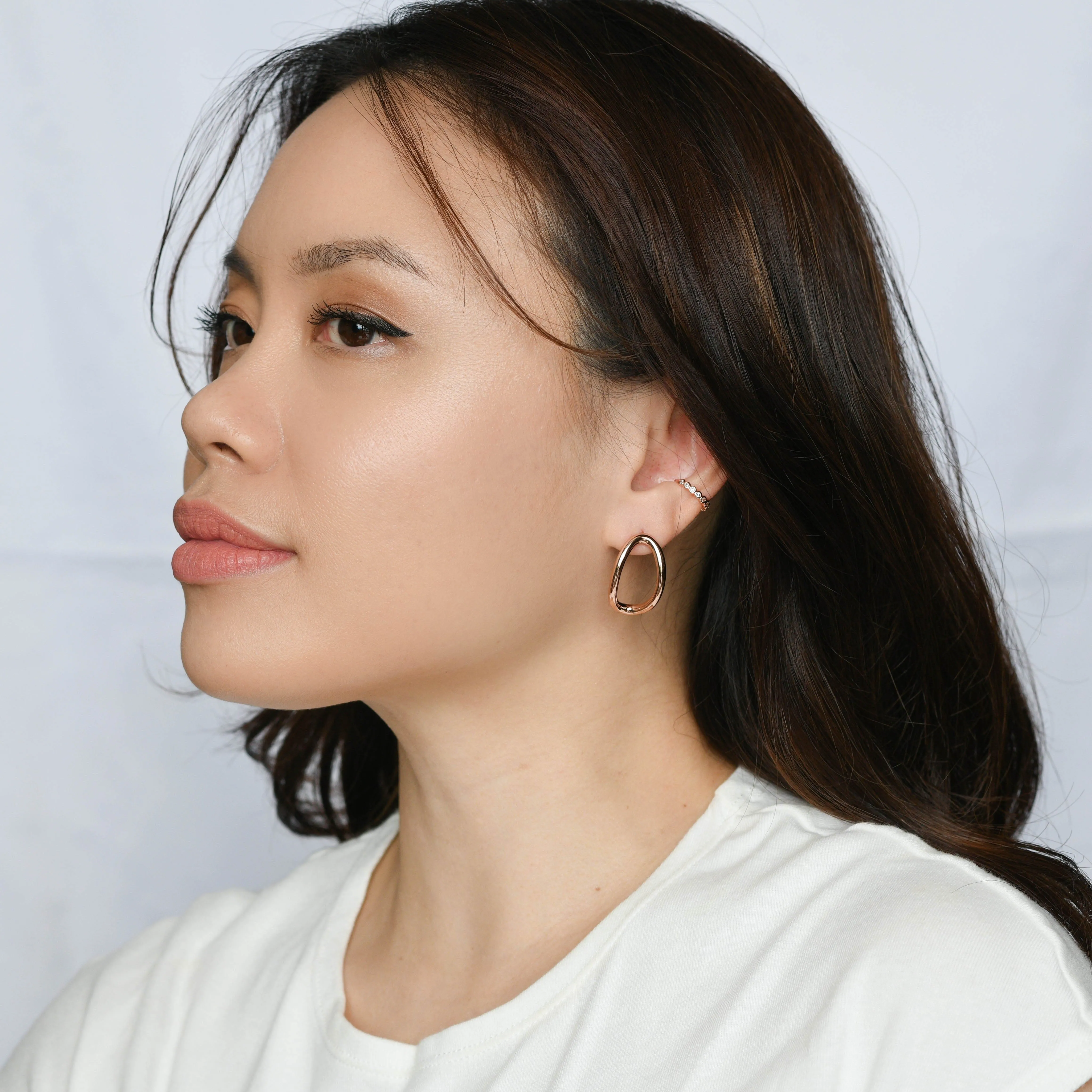 Aiko Hollow Studs | Rose Gold