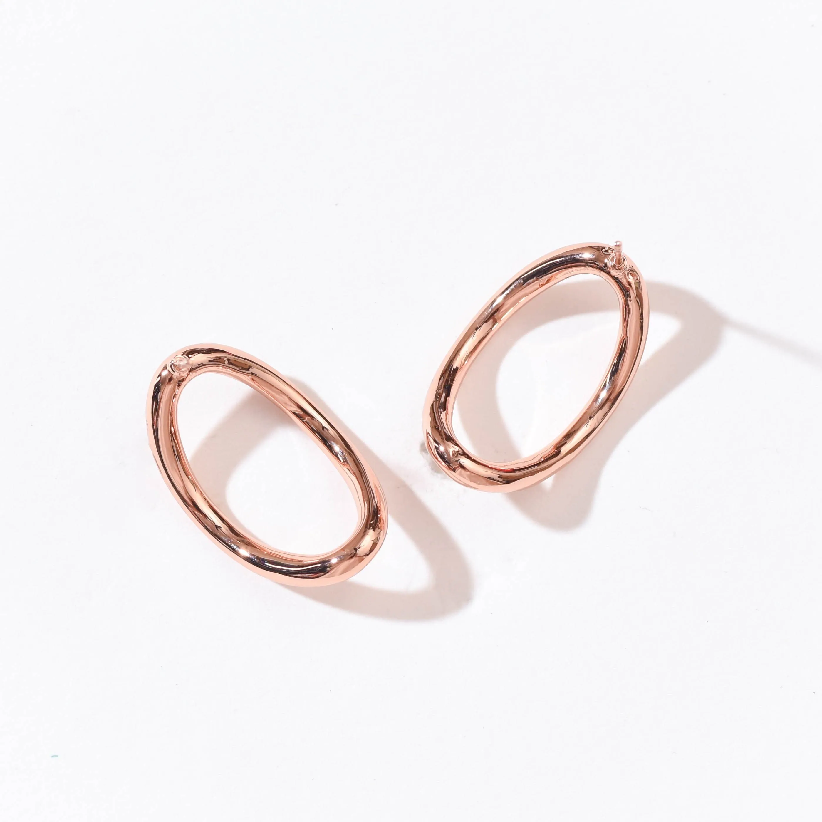 Aiko Hollow Studs | Rose Gold