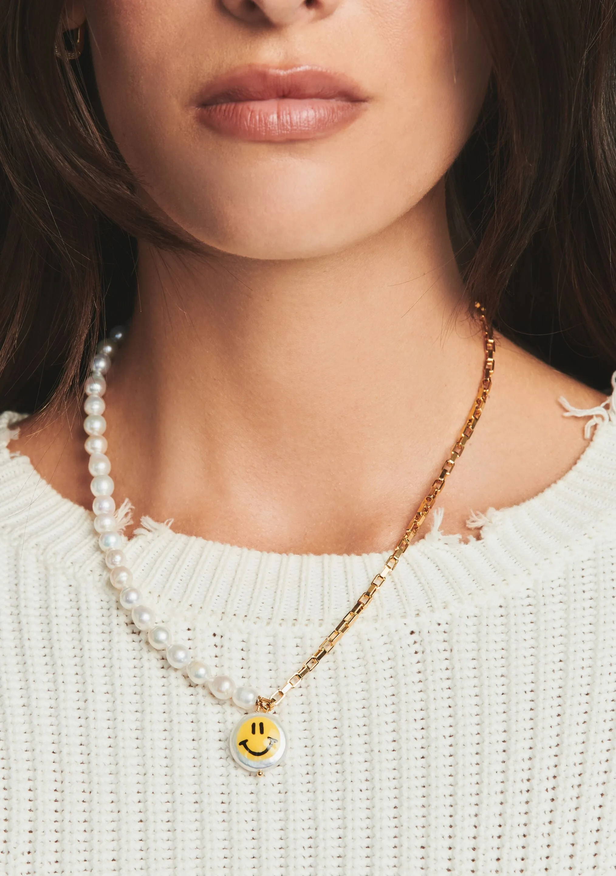 All Smiles Necklace 18" by Martha Calvo