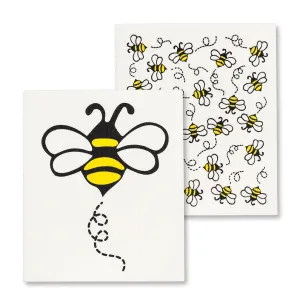 Allover Bees Swedish Dish Cloths-Set of 2
