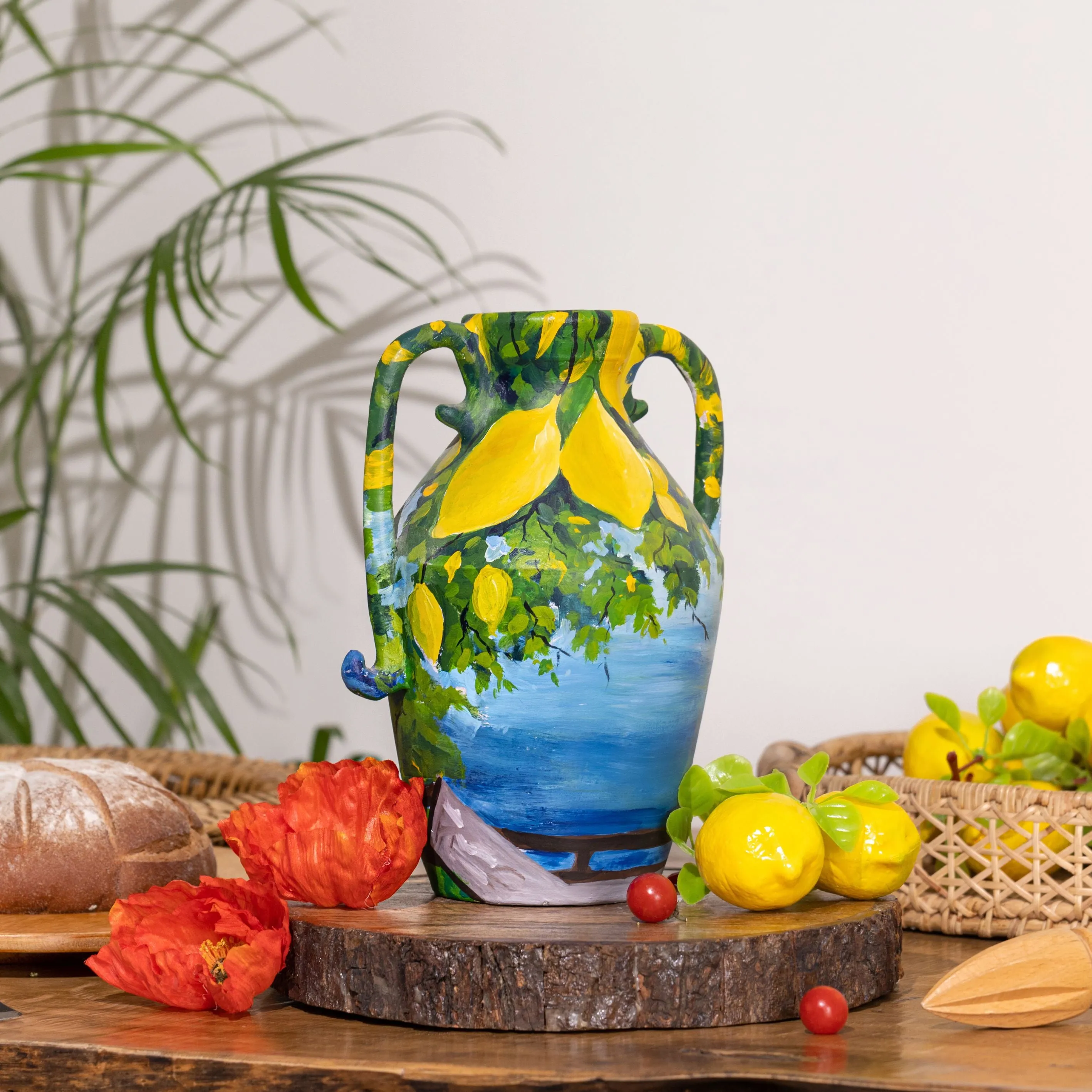 Amalfi - Hand painted Terracotta Flower Vase