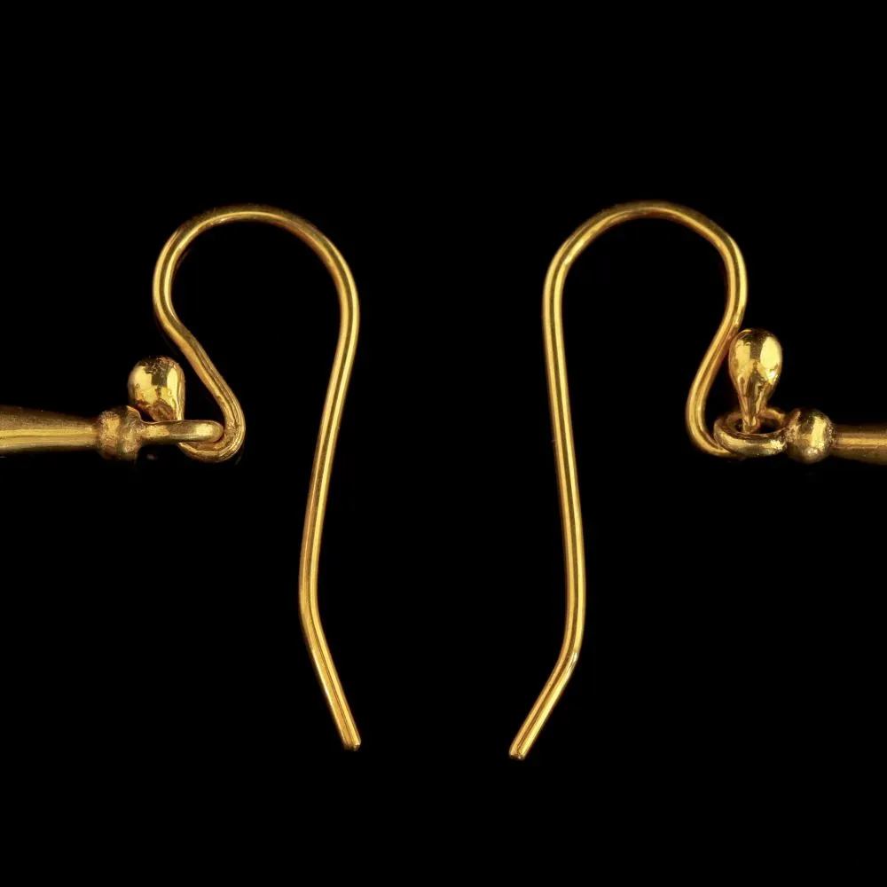 Antique Georgian Large 18Ct Gold On Silver Earrings