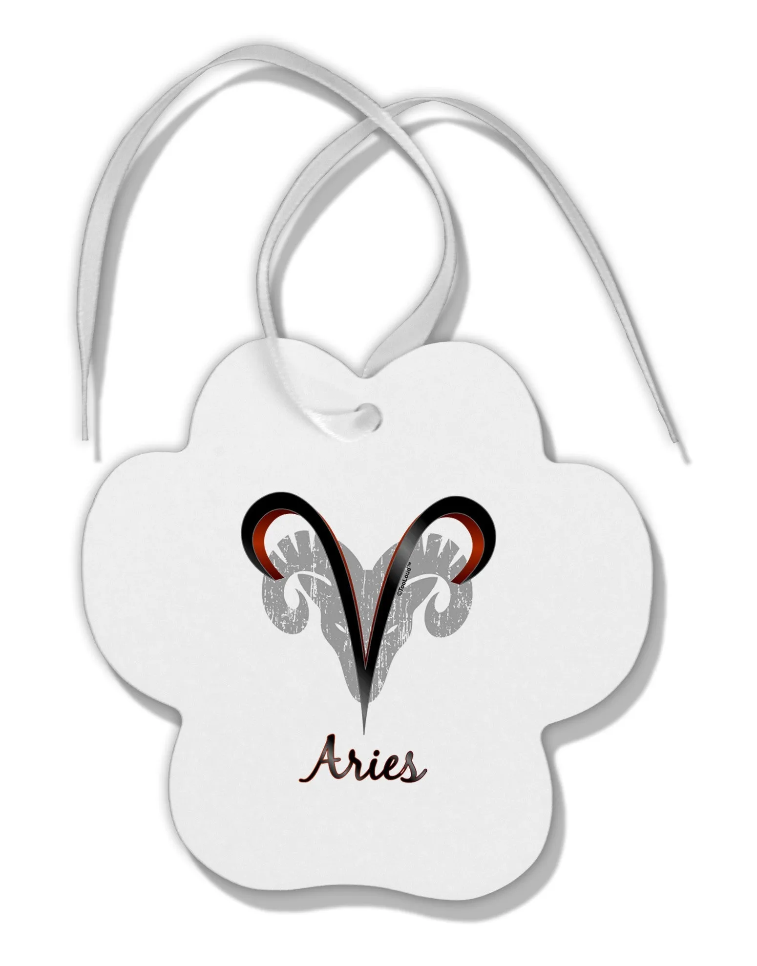 Aries Symbol Paw Print Shaped Ornament