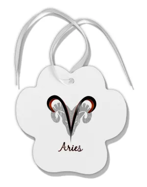Aries Symbol Paw Print Shaped Ornament