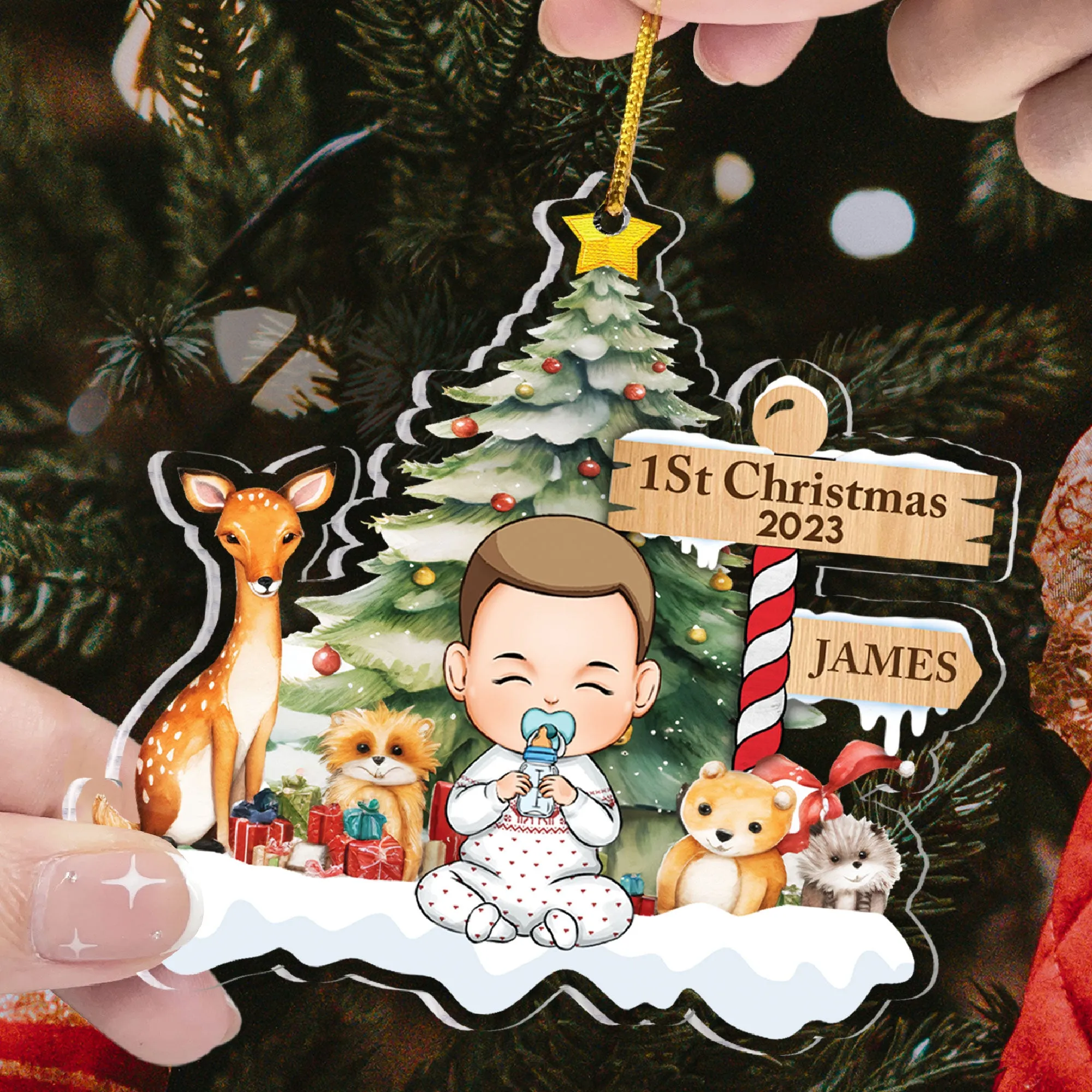 Baby's 1St Christmas - Personalized Acrylic Ornament
