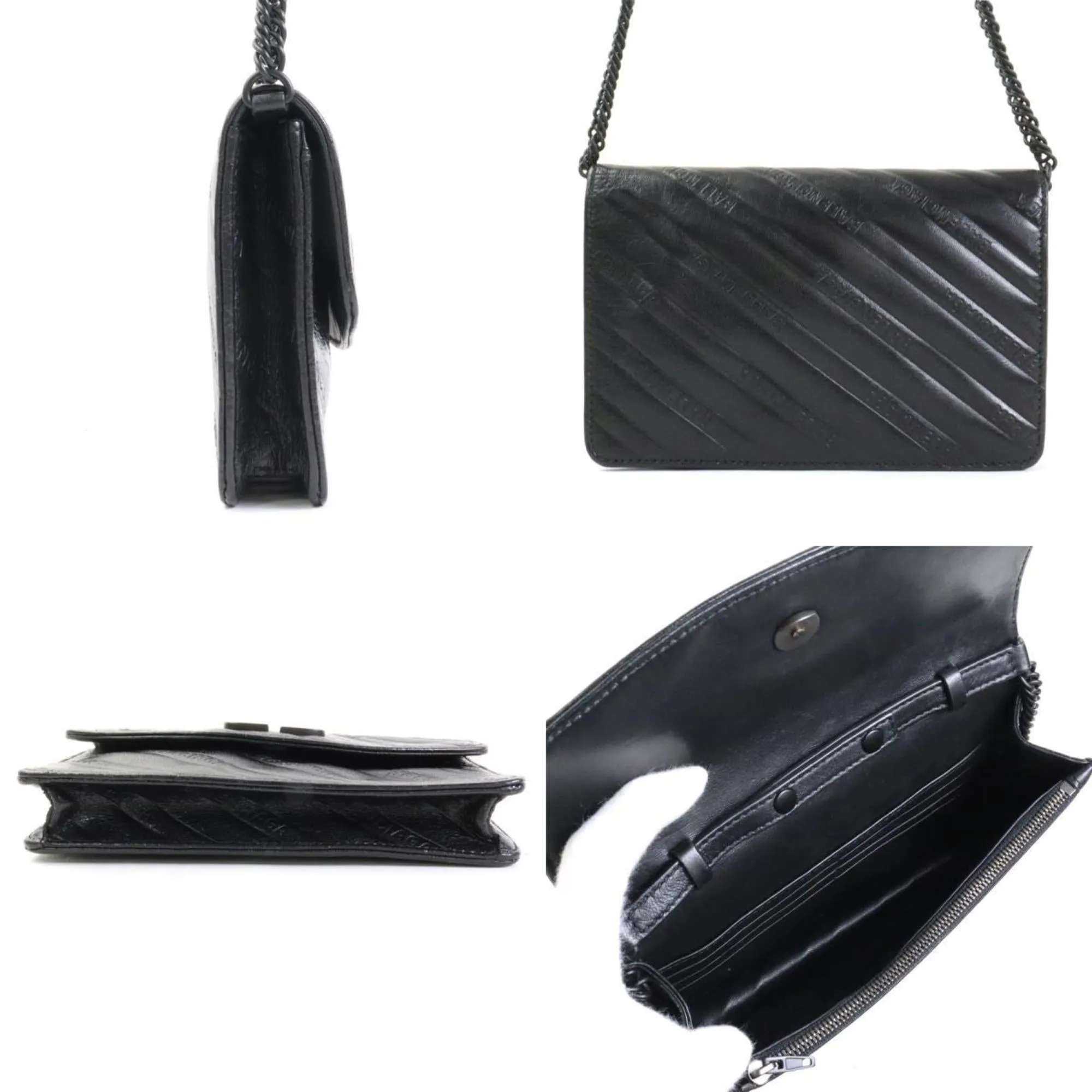Balenciaga Bb Chain Black Leather Bag