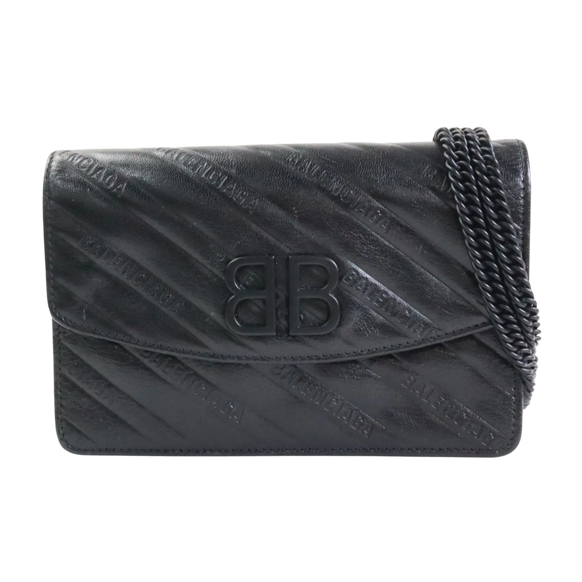Balenciaga Bb Chain Black Leather Bag