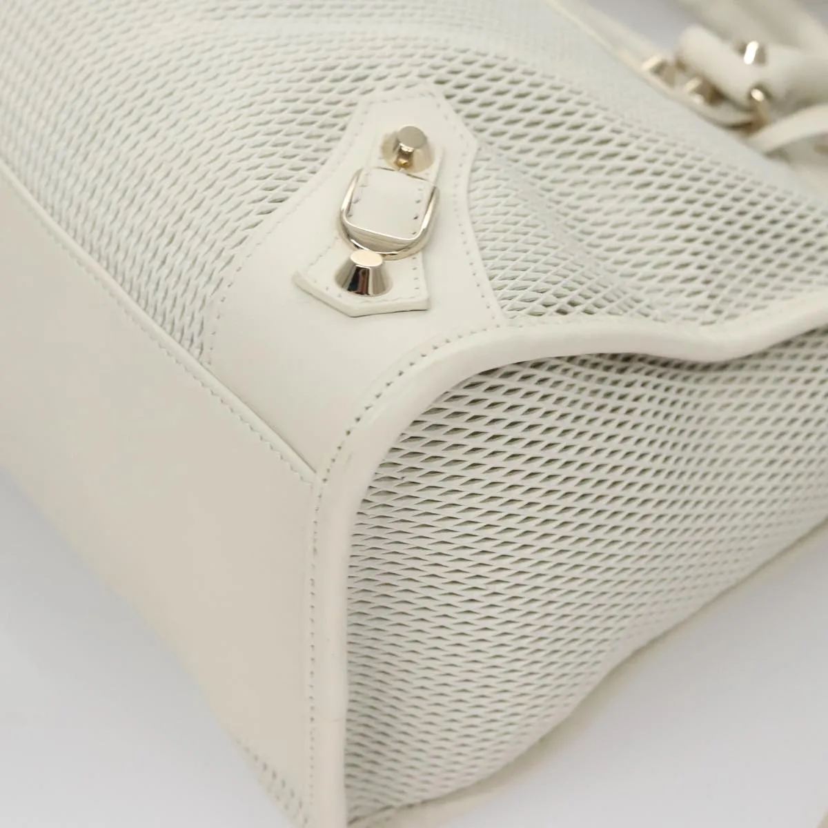 Balenciaga City White Leather Bag