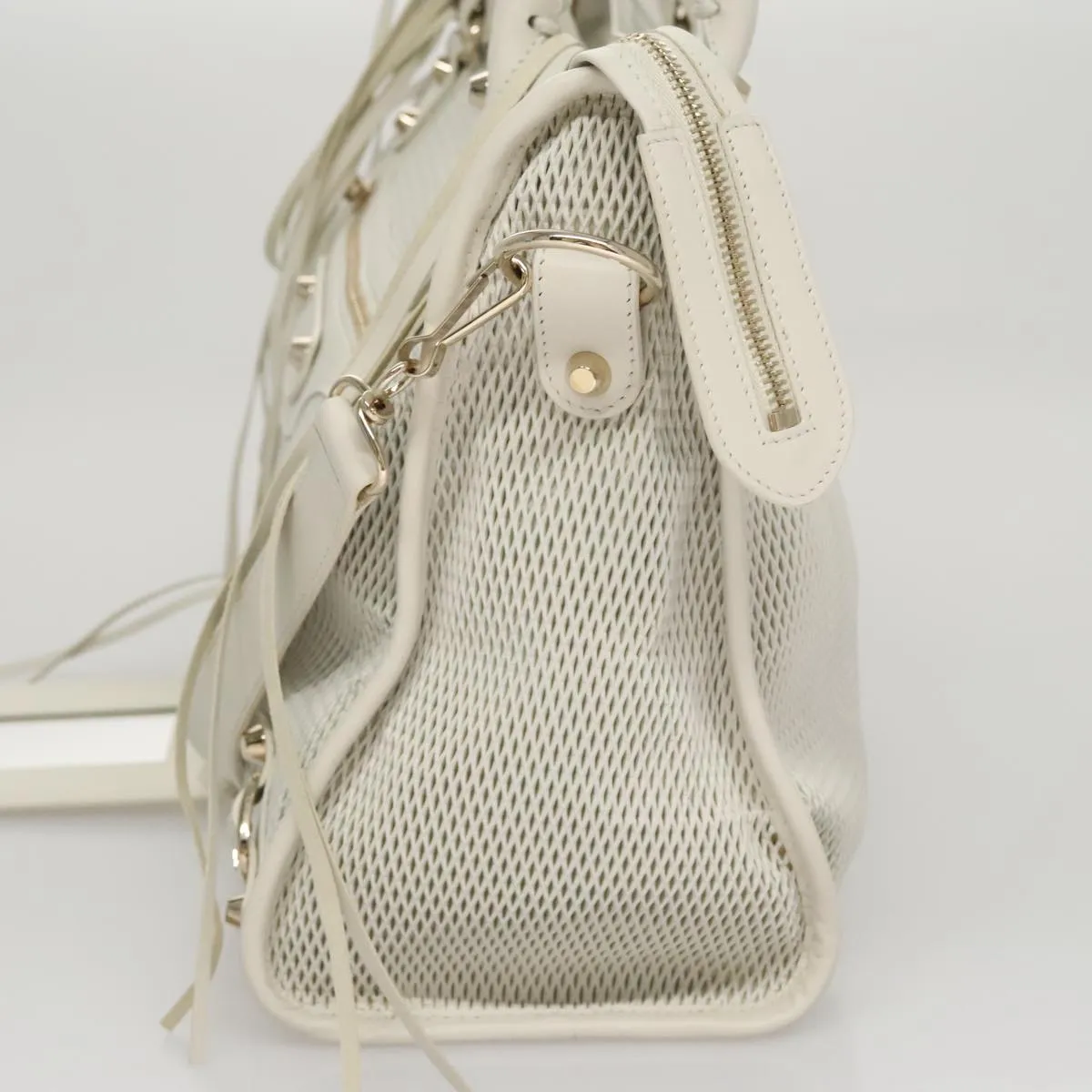 Balenciaga City White Leather Bag