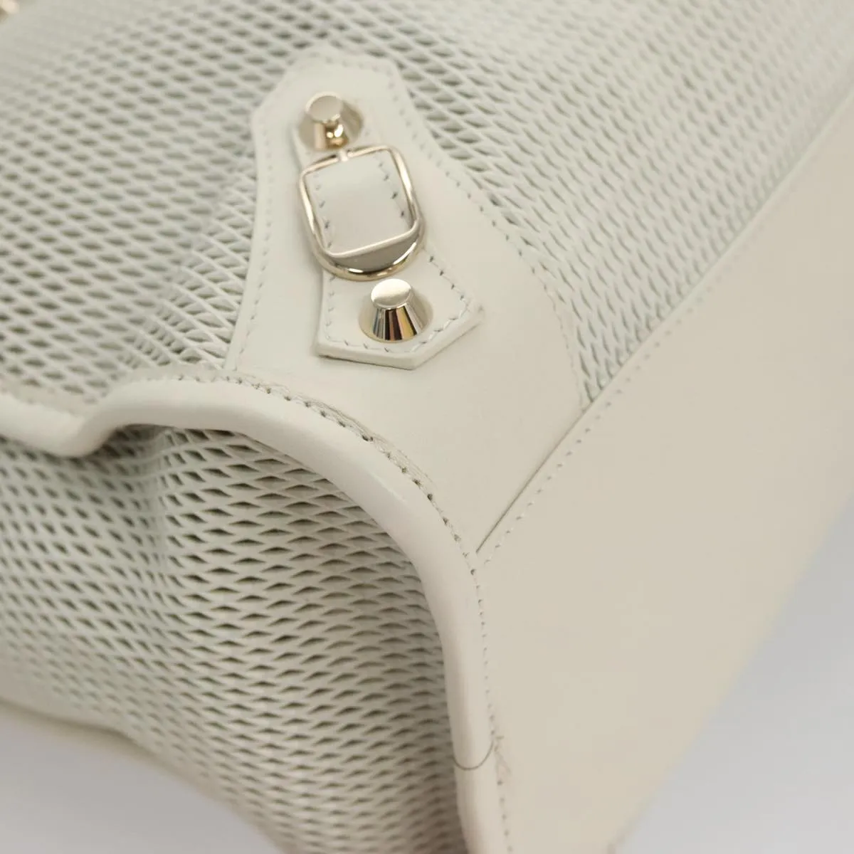 Balenciaga City White Leather Bag
