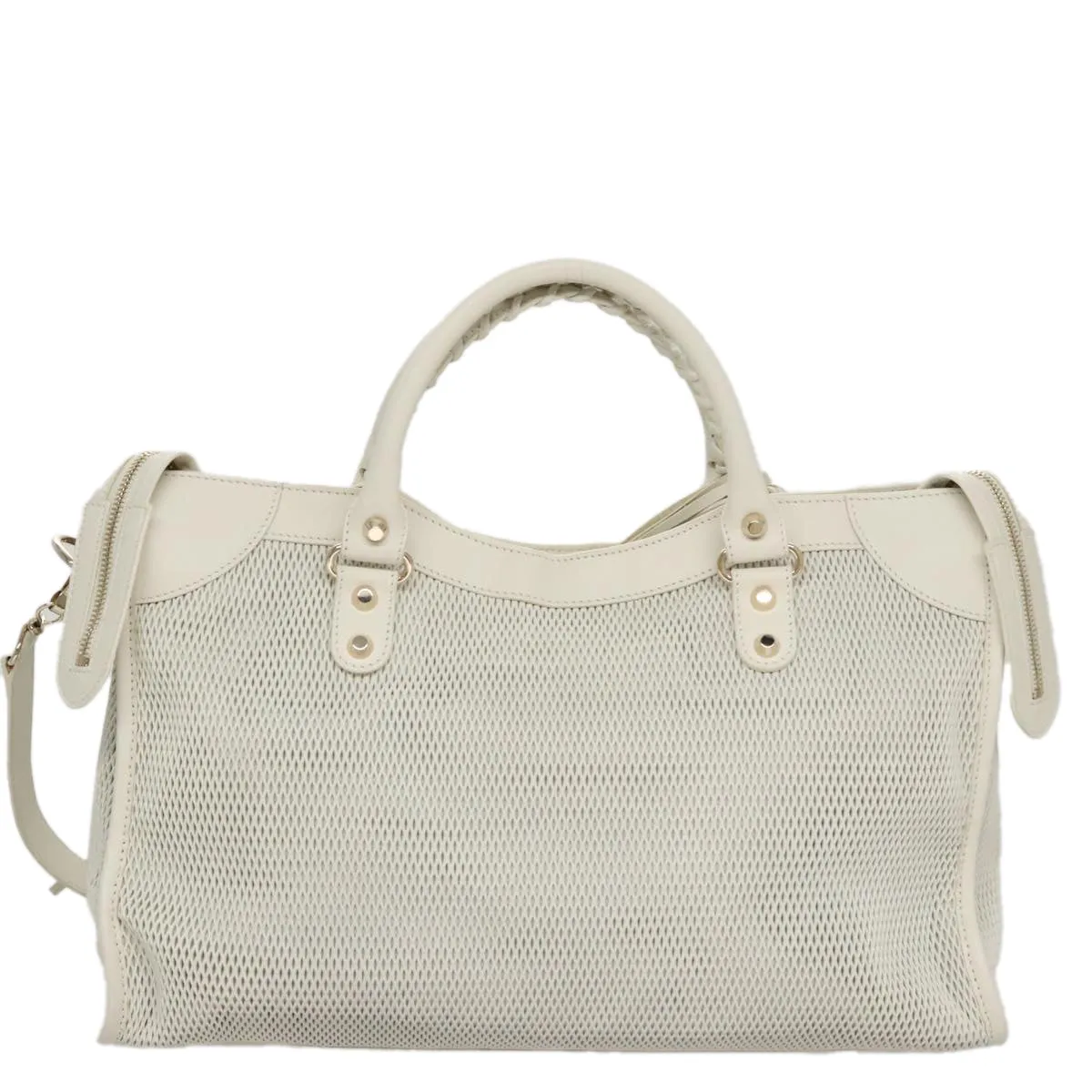 Balenciaga City White Leather Bag