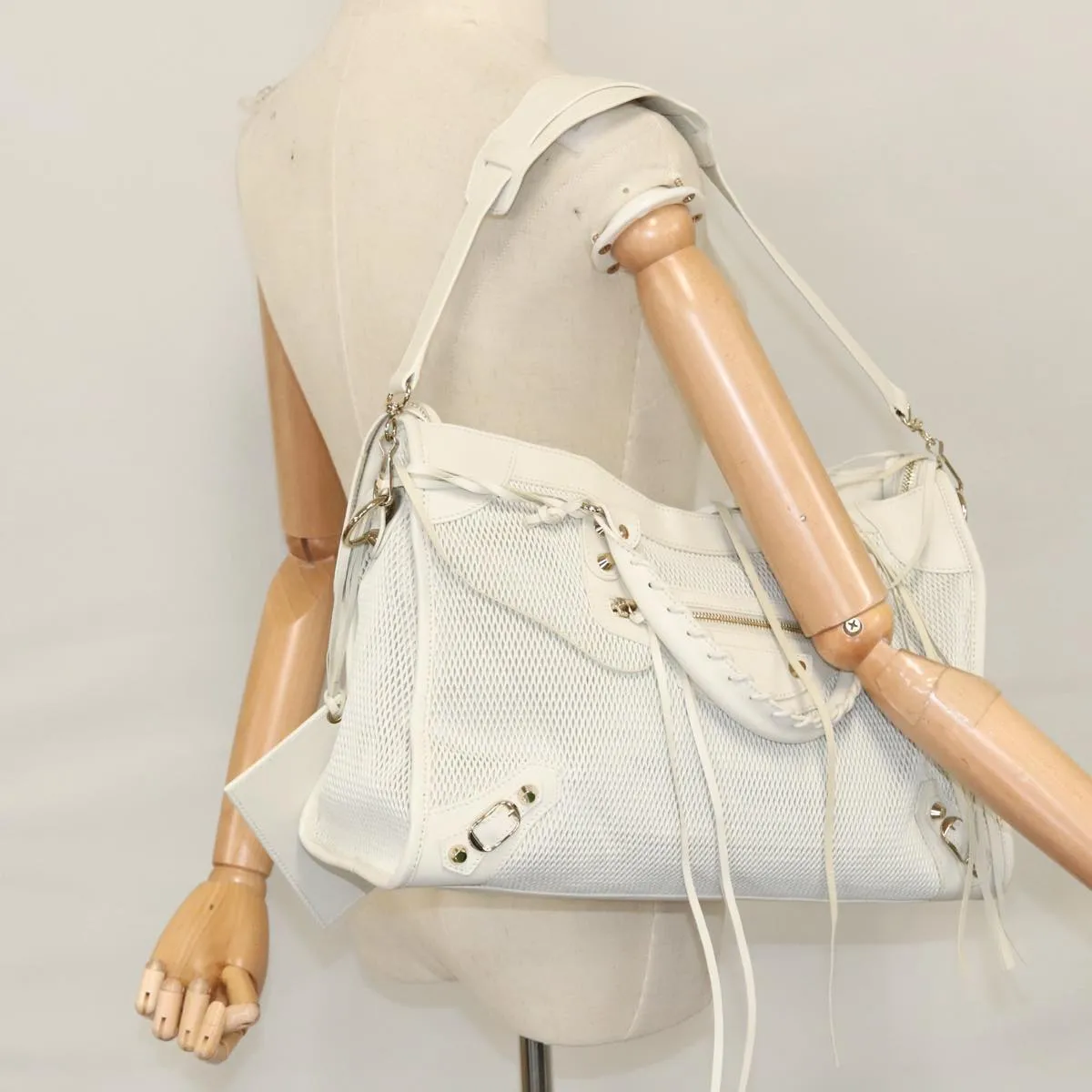 Balenciaga City White Leather Bag