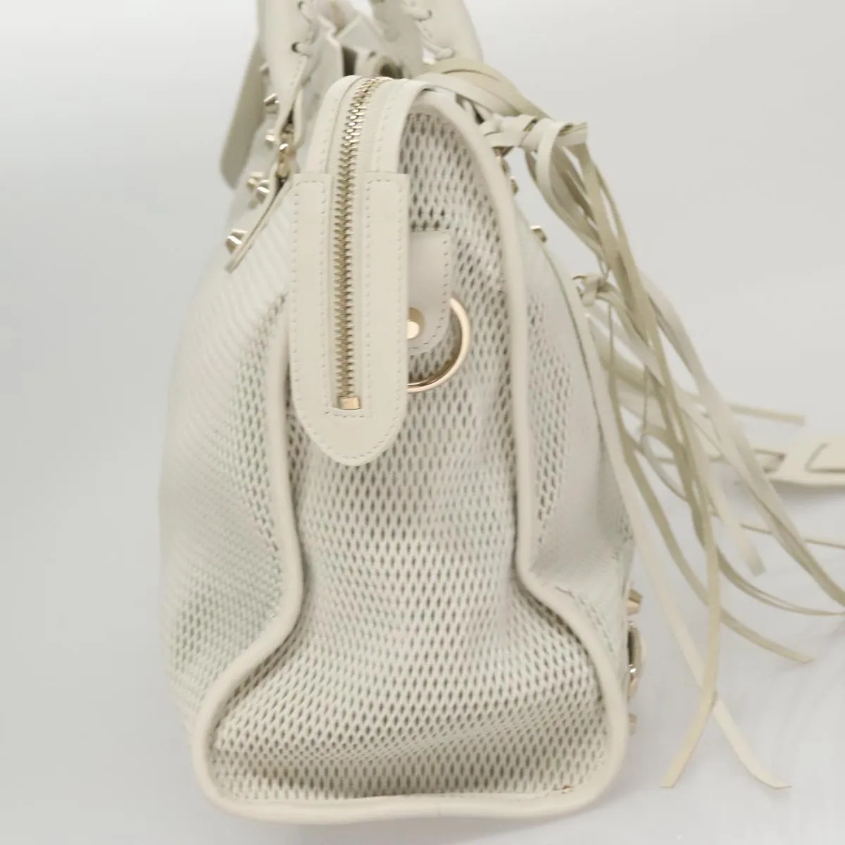 Balenciaga City White Leather Bag