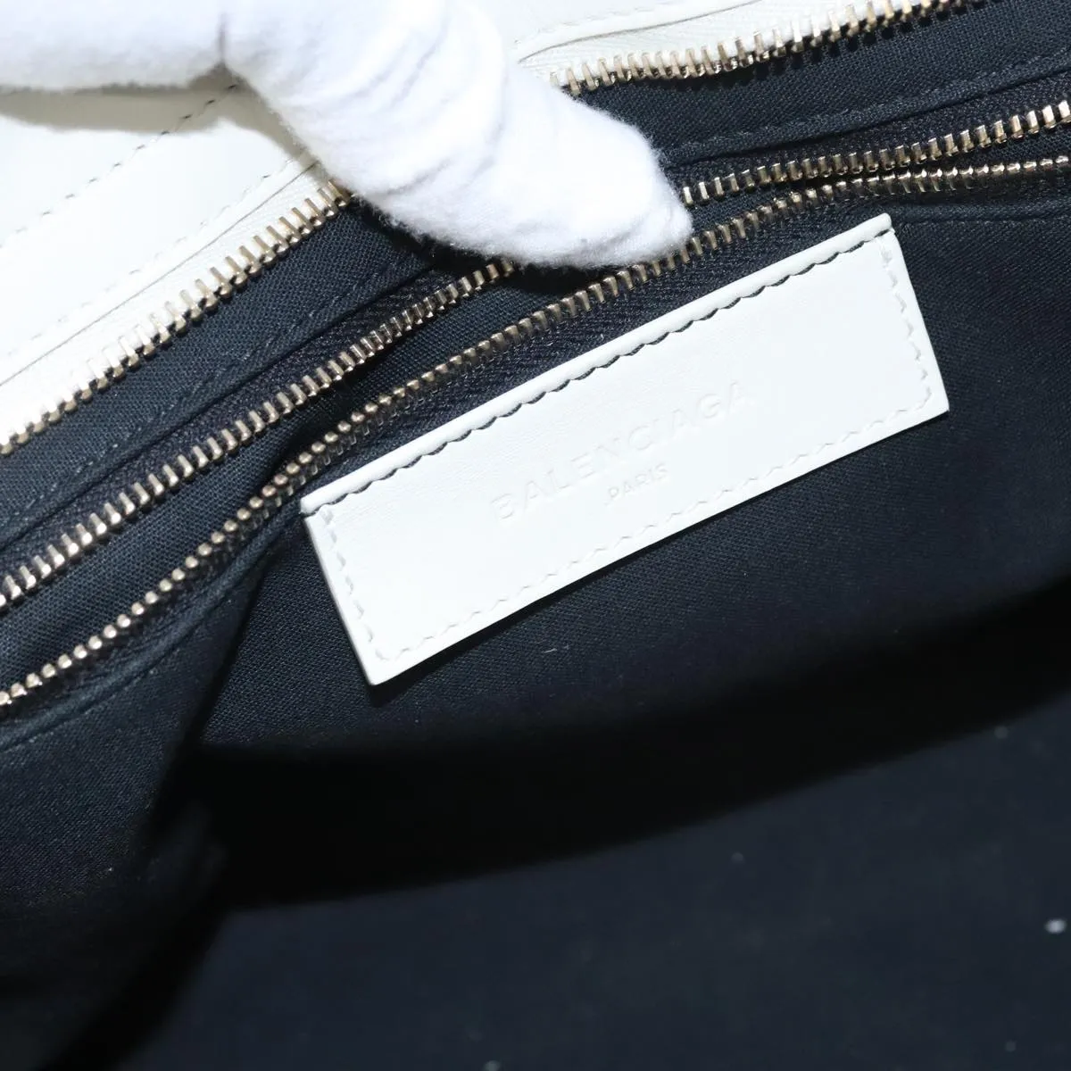 Balenciaga City White Leather Bag