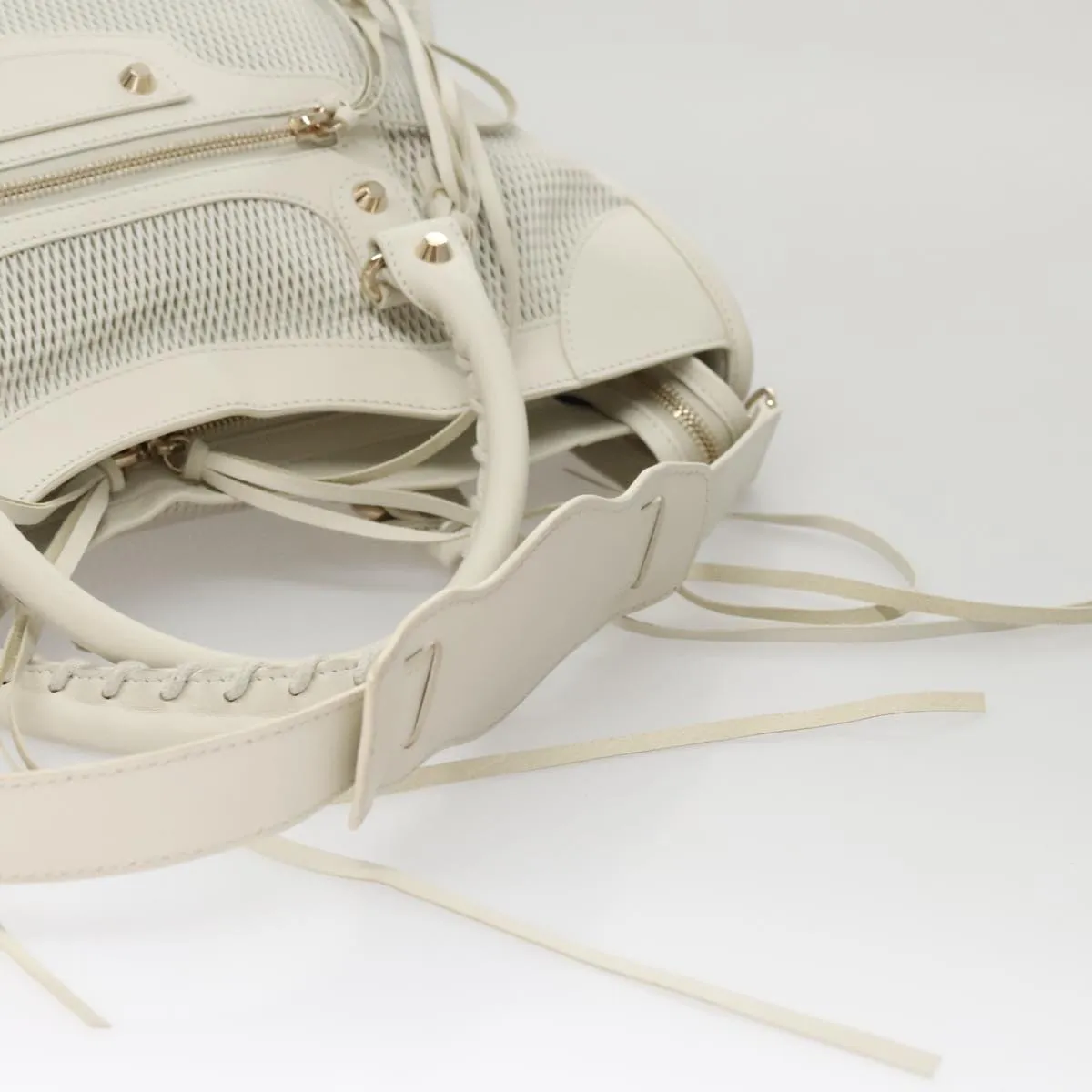 Balenciaga City White Leather Bag