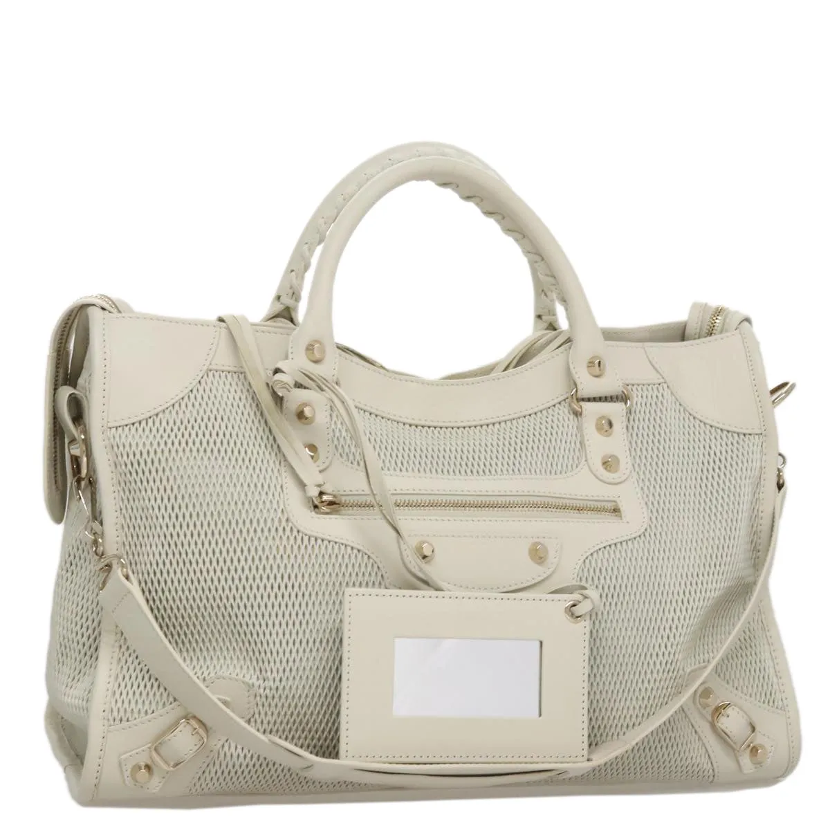 Balenciaga City White Leather Bag