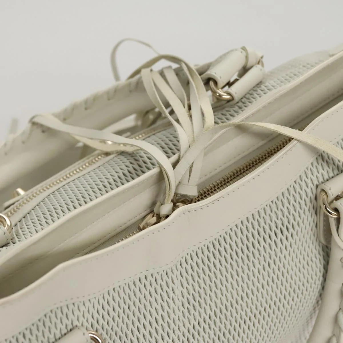 Balenciaga City White Leather Bag