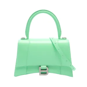 Balenciaga Hourglass Green Leather Bag