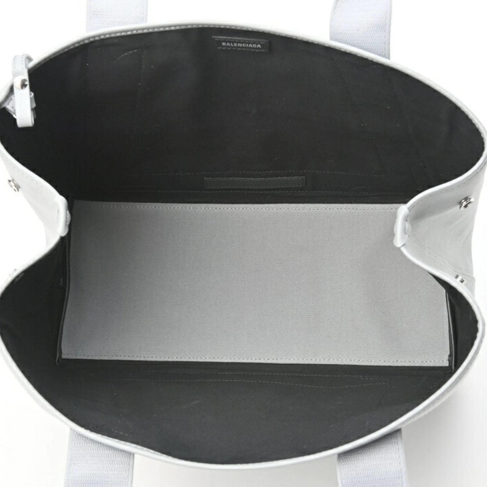 Balenciaga Navy Cabas Grey Canvas Bag