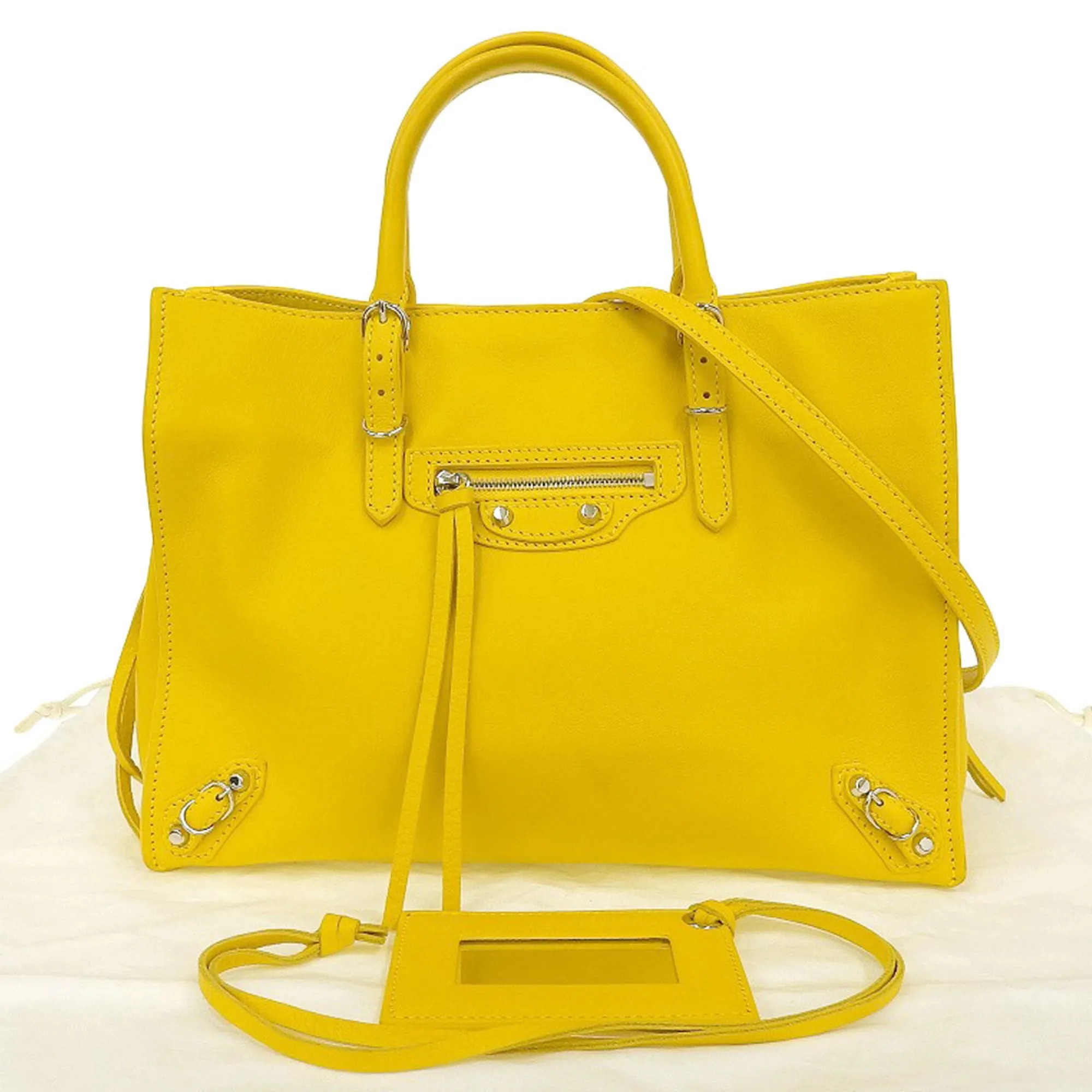 Balenciaga Papier Yellow Leather Bag