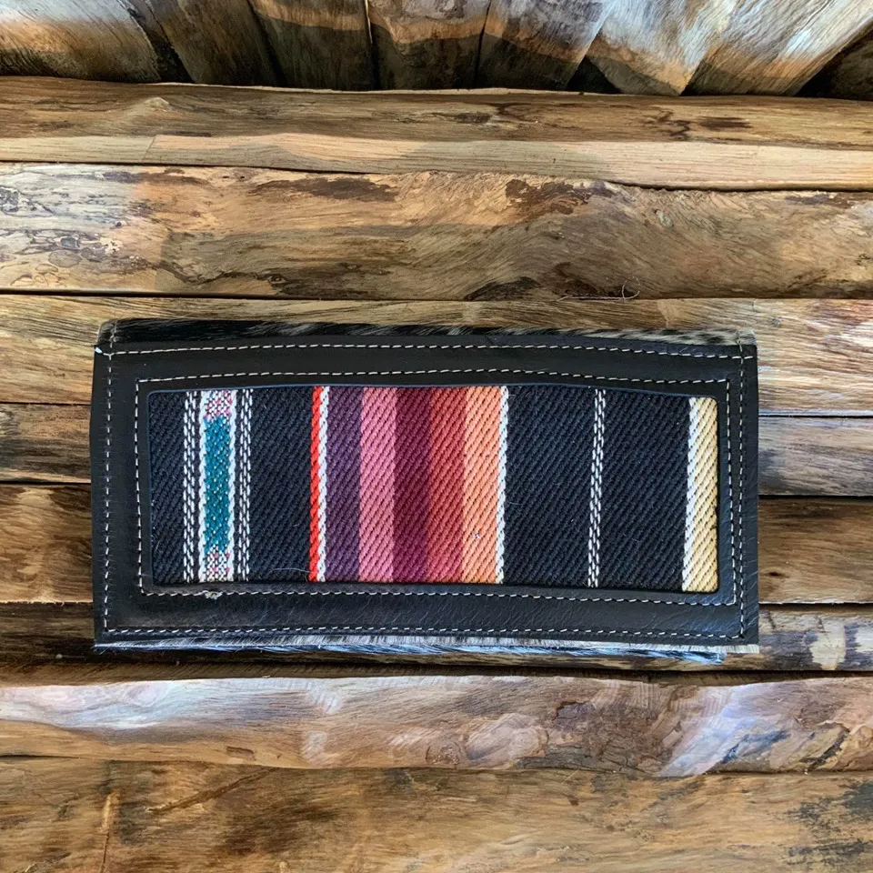 Bandit Wallet with Serape & leather frame  #1305