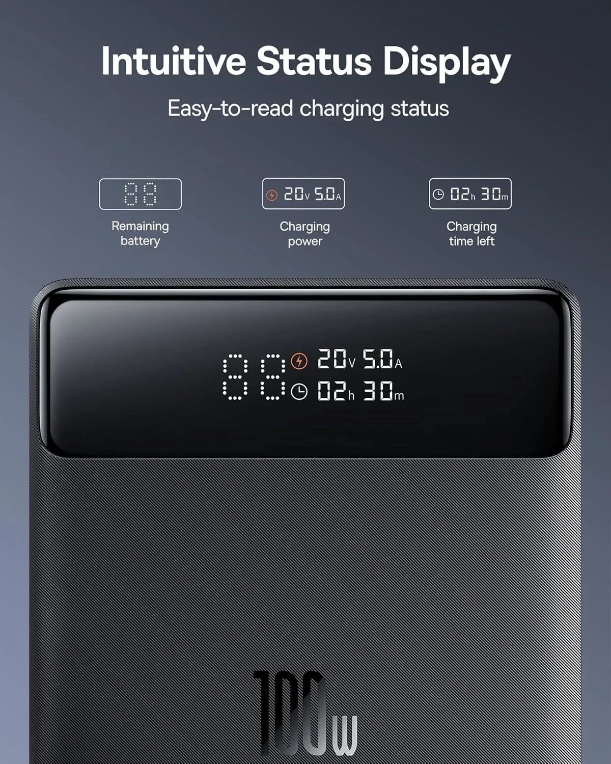 Baseus Laptop Power Bank, 20000mAh 100W PD Fast Charging Portable Charger with Digital Display, Blade HD Slim Battery Pack for Laptop, MacBook Air, Dell, IPad, HP, iPhone, ROG Ally