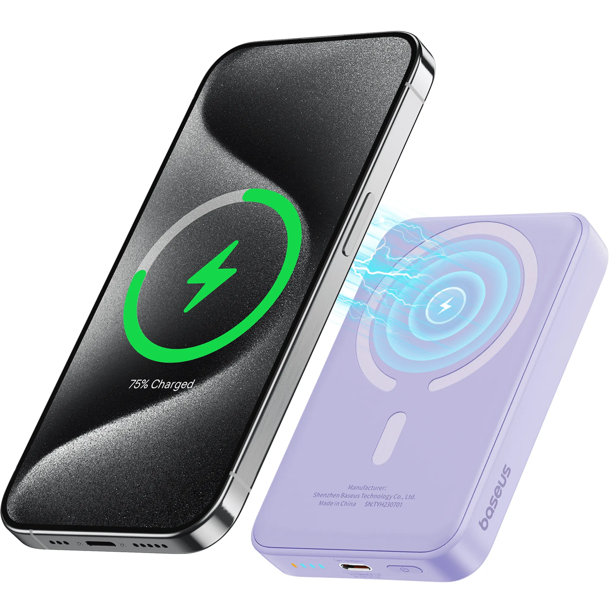 Baseus Wireless Portable Charger Magnetic Power Bank 5000mAh MagSafe Charger, Black