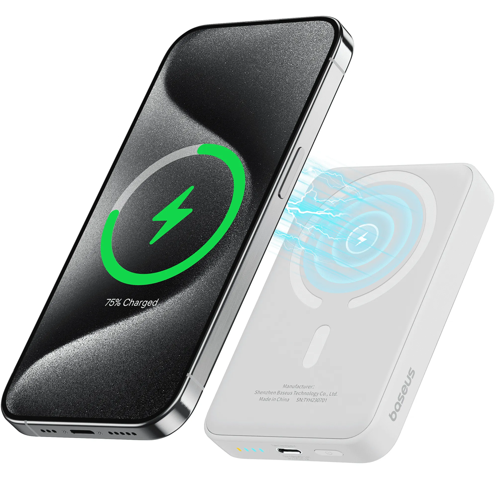 Baseus Wireless Portable Charger Magnetic Power Bank 5000mAh MagSafe Charger, Black