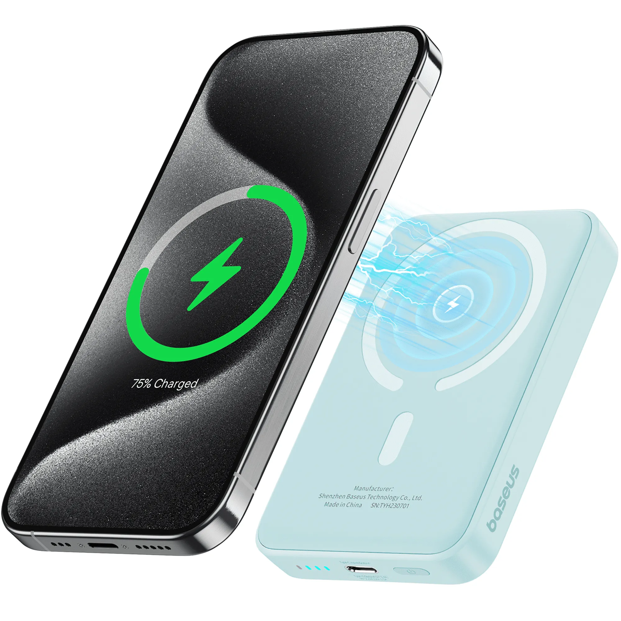 Baseus Wireless Portable Charger Magnetic Power Bank 5000mAh MagSafe Charger, Black